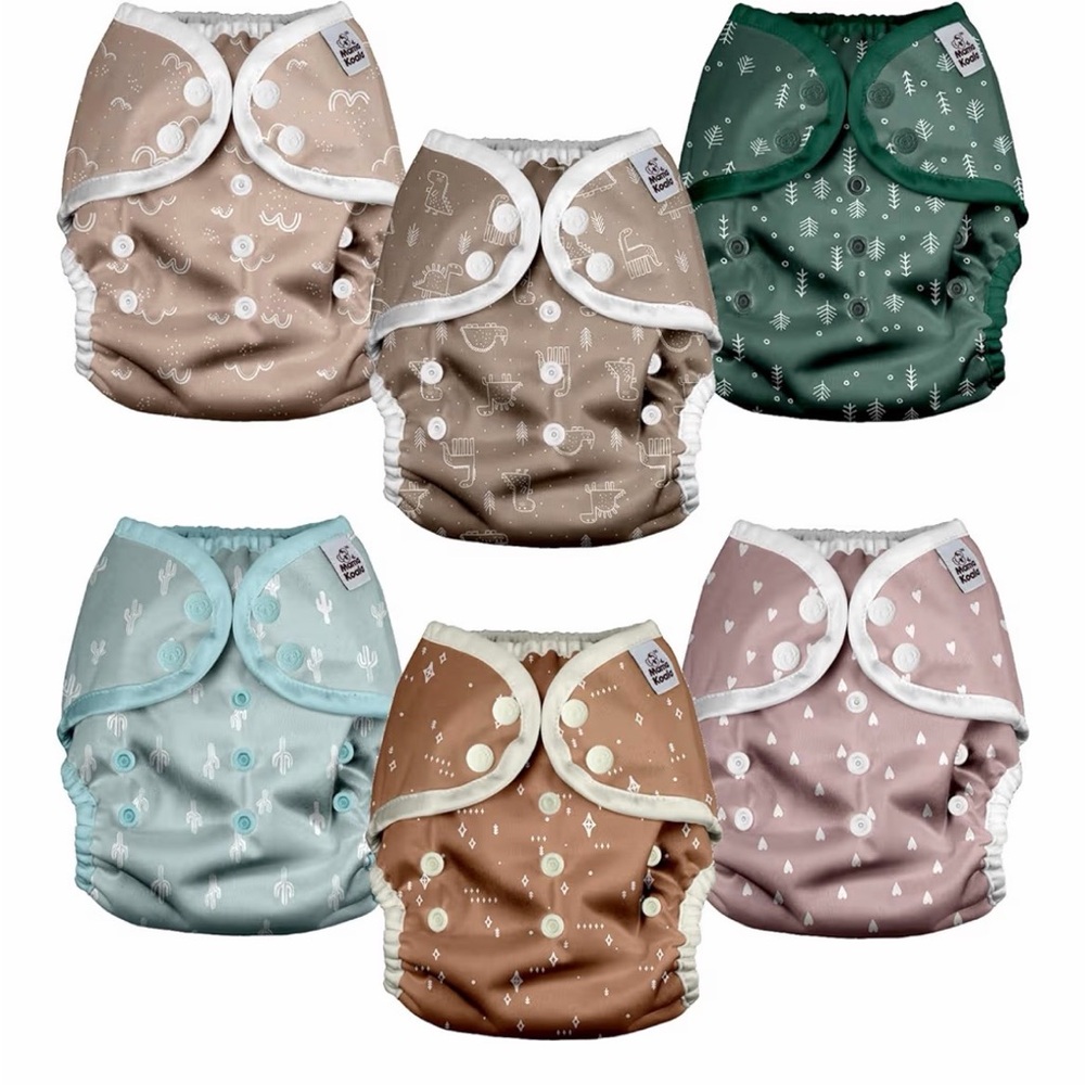 Mama Koala Cloth Diaper Covers w/Double Gusset,Snap Closure,M-Simply Neutrals